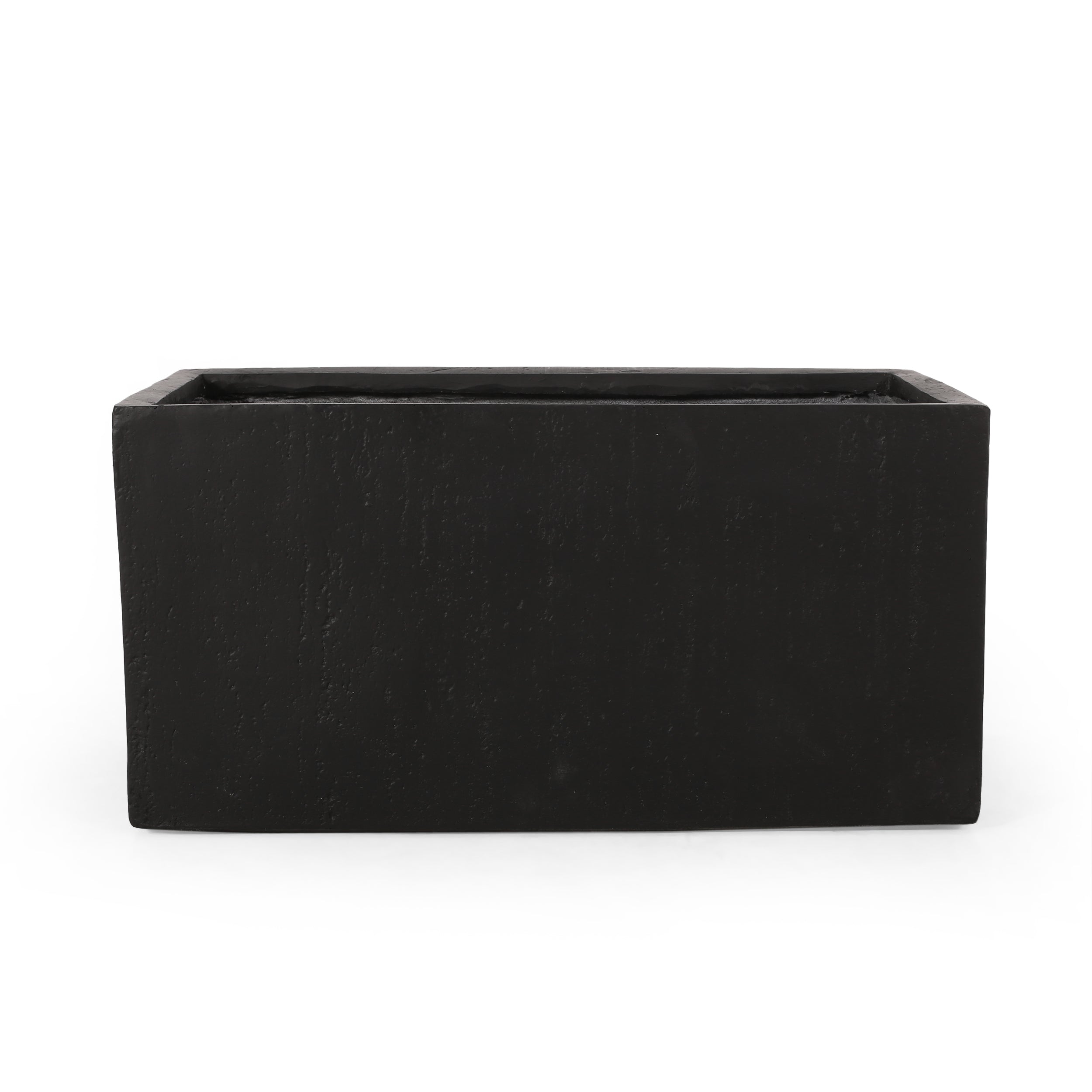 Fardeen Outdoor Modern Cast Stone Rectangular Planters (Set of 2)