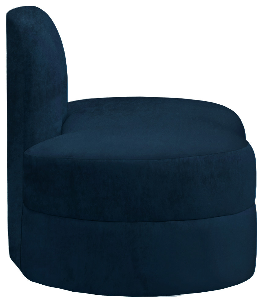 Mitzy Velvet Upholstered  Kidney Shaped Chair   Contemporary   Armchairs And Accent Chairs   by Meridian Furniture  Houzz