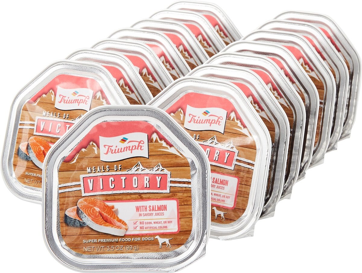 Triumph Meals of Victory with Salmon in Savory Juices Dog Food Trays