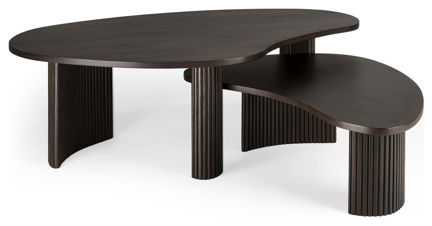 Varnished Mahogany Coffee Table  OROA Boomerang   Transitional   Coffee Tables   by Oroa   Distinctive Furniture  Houzz