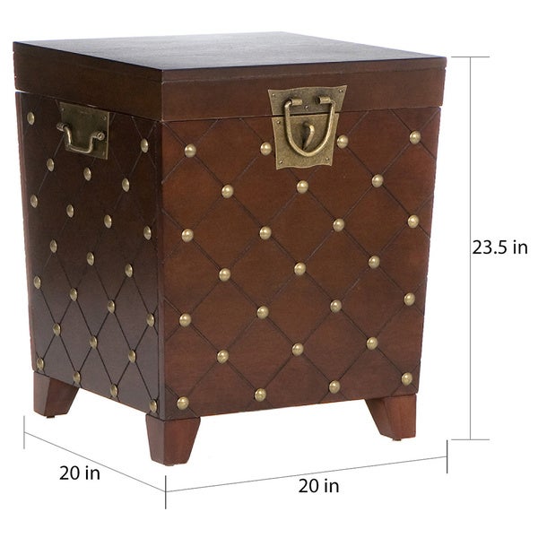 SEI Furniture Liatris Nailhead Espresso End Table Trunk