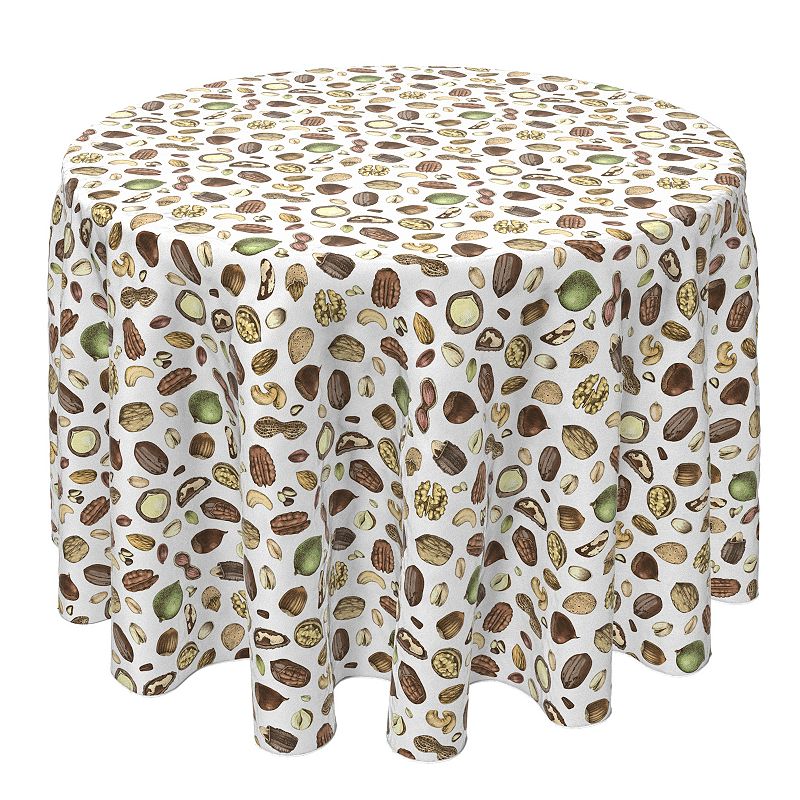 Round Tablecloth， 100% Cotton， 60 Round， Healthy Snacking