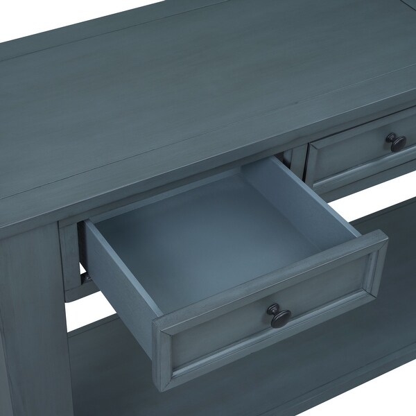 Console Table for Entryway Sofa Table with Storage Drawers and Bottom Shelf