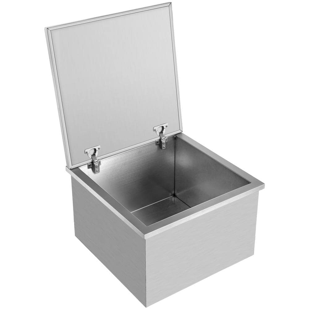 VEVOR 100 Qt. Drop-in Ice Cooler with Hinged Cover 28 in. x 19.9 in. x 17 in. Stainless Steel Drop in Ice Bin for Bar QRSJ28X20X171OH2PV0