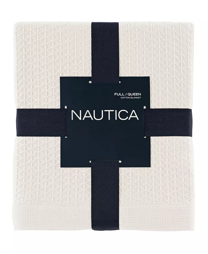 Nautica Baird Solid Cotton Dobby Reversible Blanket， Twin