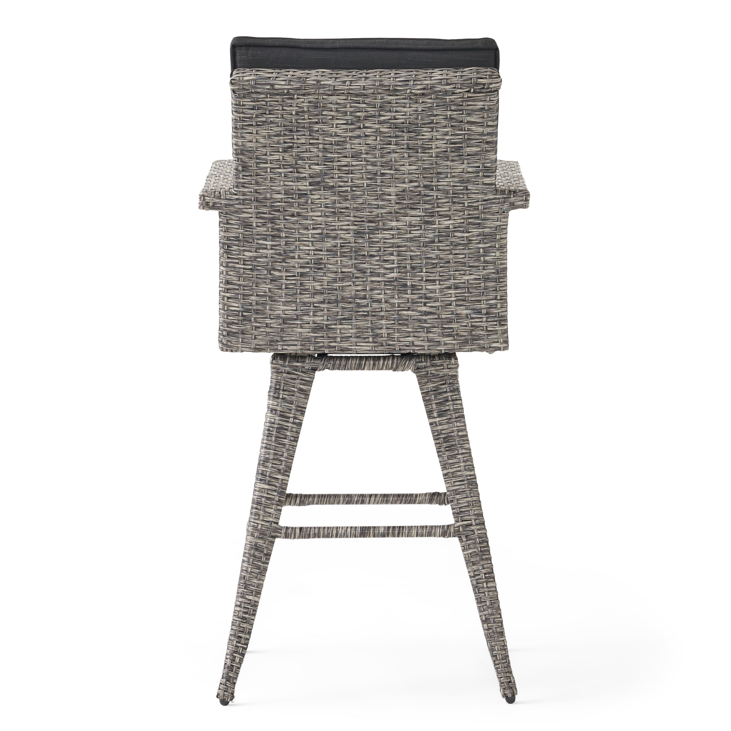 Budva 30-Inch Outdoor Gray Wicker Barstool (set of 2)