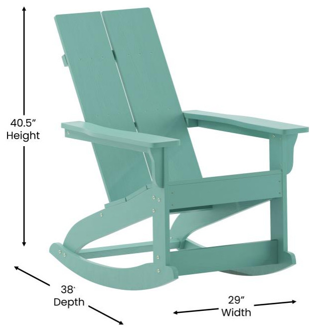 Finn Set of 2 Outdoor Rocking Adirondack Chair Rust Resistant Hardware   Contemporary   Outdoor Rocking Chairs   by Pot Racks Plus  Houzz
