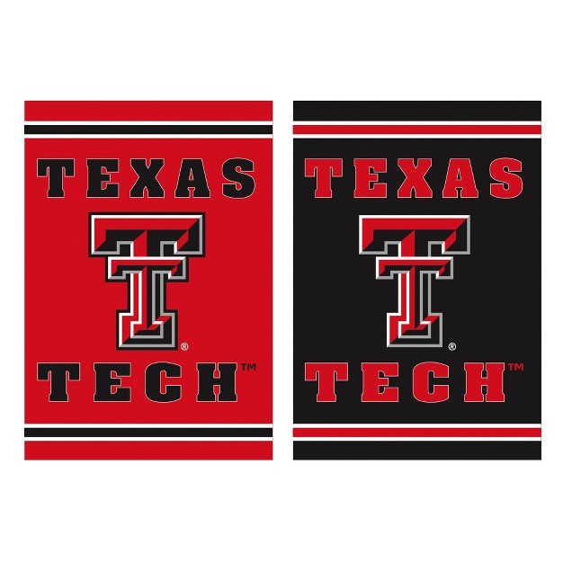 Embossed Suede Flag Gdn Size Texas Tech University