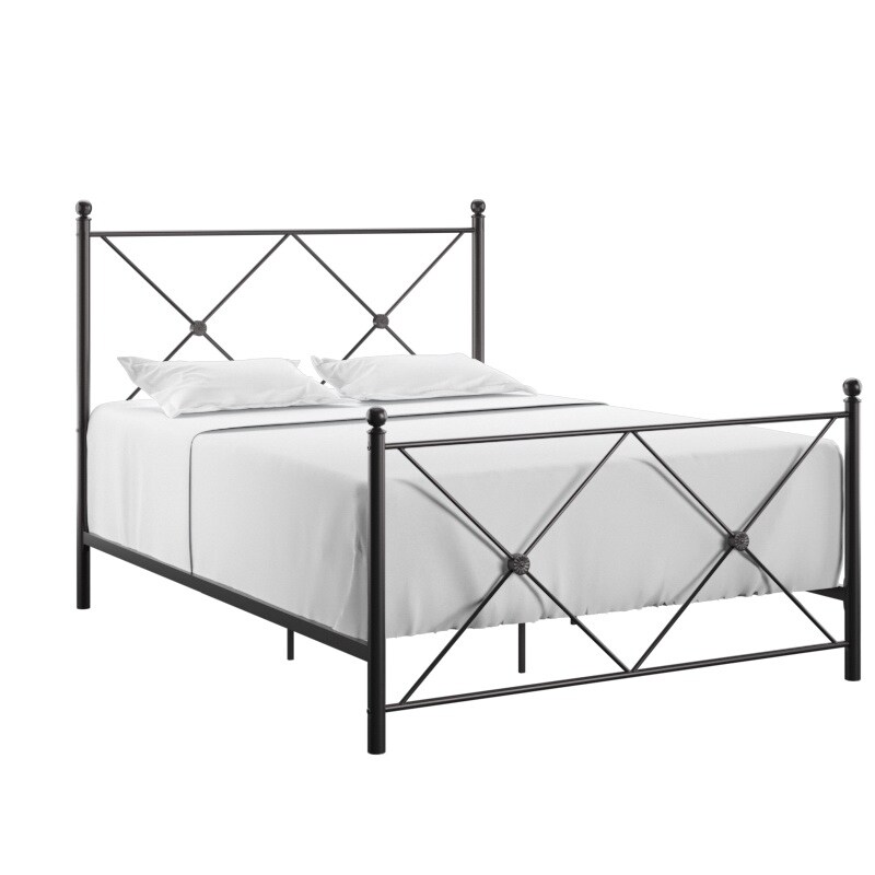 Aniket Metal Bed with Nightstands Set by iNSPIRE Q Classic