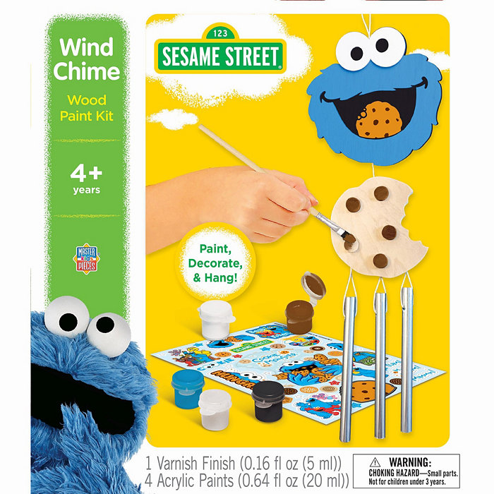 MasterPieces Puzzles Works of Ahhh Craft Set - Sesame Street Wind Chime Wood Paint Kit