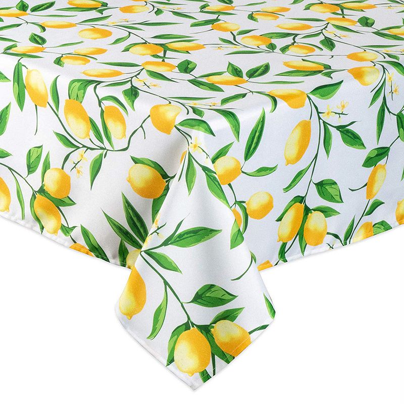 84 Outdoor Tablecloth with Lemon Bliss Print Design