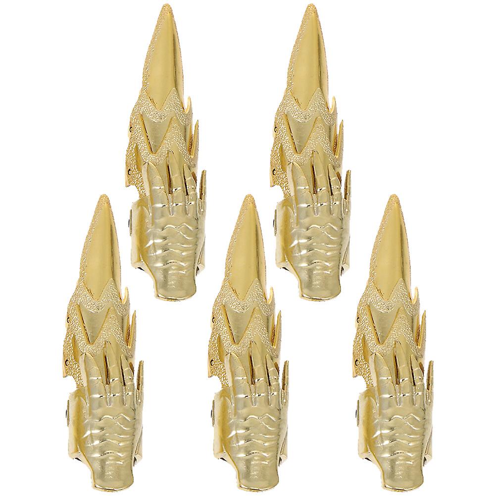 5pcs Halloween Fingertip Claw Ring Costume Ball  Cosplay Finger Cover Eye-catching Nail Claw