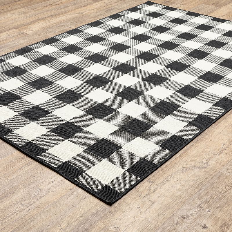 StyleHaven Mainland Gingham Plaid Indoor Outdoor Rug