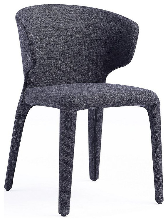 Conrad Tweed Dining Chair Set of 2   Midcentury   Dining Chairs   by Manhattan Comfort  Houzz