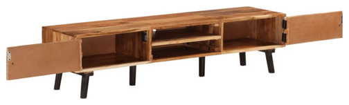 vidaXL TV Stand TV Unit Sideboard TV Console Media Cabinet Solid Acacia Wood   Transitional   Entertainment Centers And Tv Stands   by VirVentures  Houzz