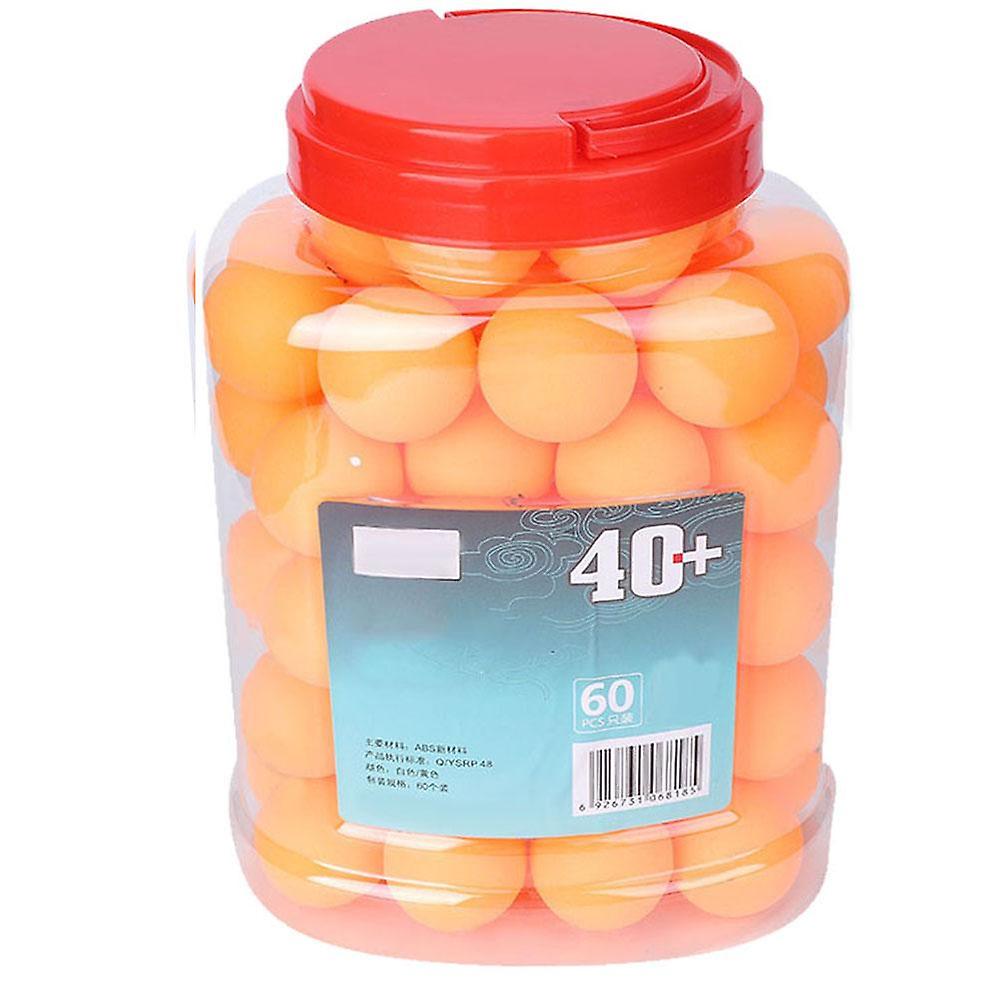 60 Pcs ABS Non-flammable Ping Pong Ball Training Game 40+ Table Tennis Ball  in Box(Yellow)