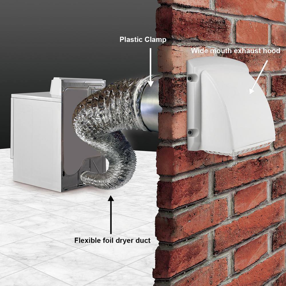 Everbilt Wide Mouth Dryer Vent Kit with 4 in. x 8 ft. Aluminum Dryer Duct TD48PMKHD6