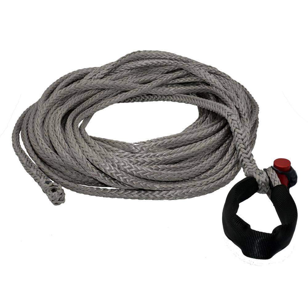 LockJaw 38 in. x 100 ft. 6600 lbs. WLL Synthetic Winch Rope Line with Integrated Shackle 20-0375100