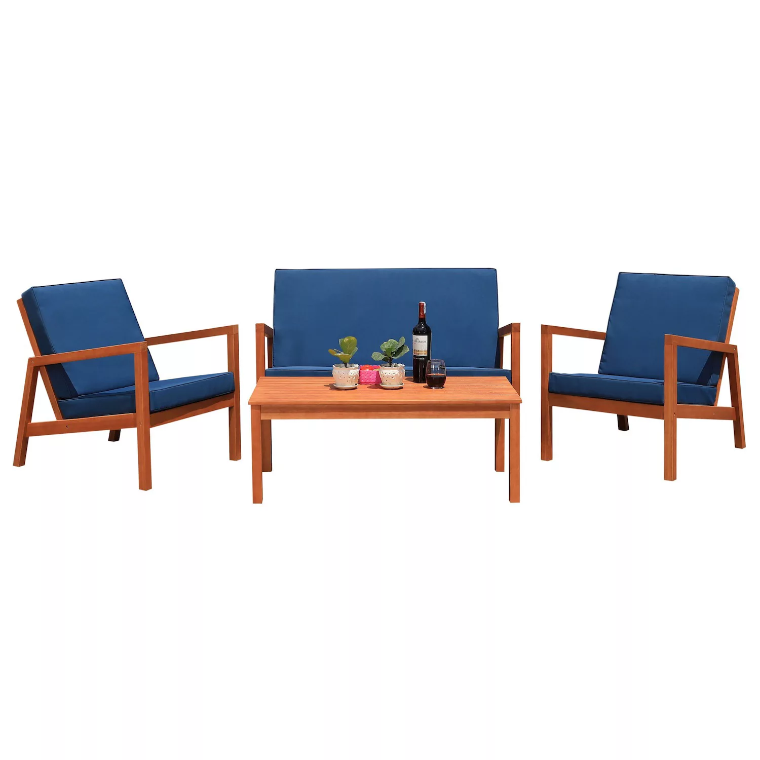 Safavieh Larence Loveseat， Chair， Coffee Table 4-piece Set