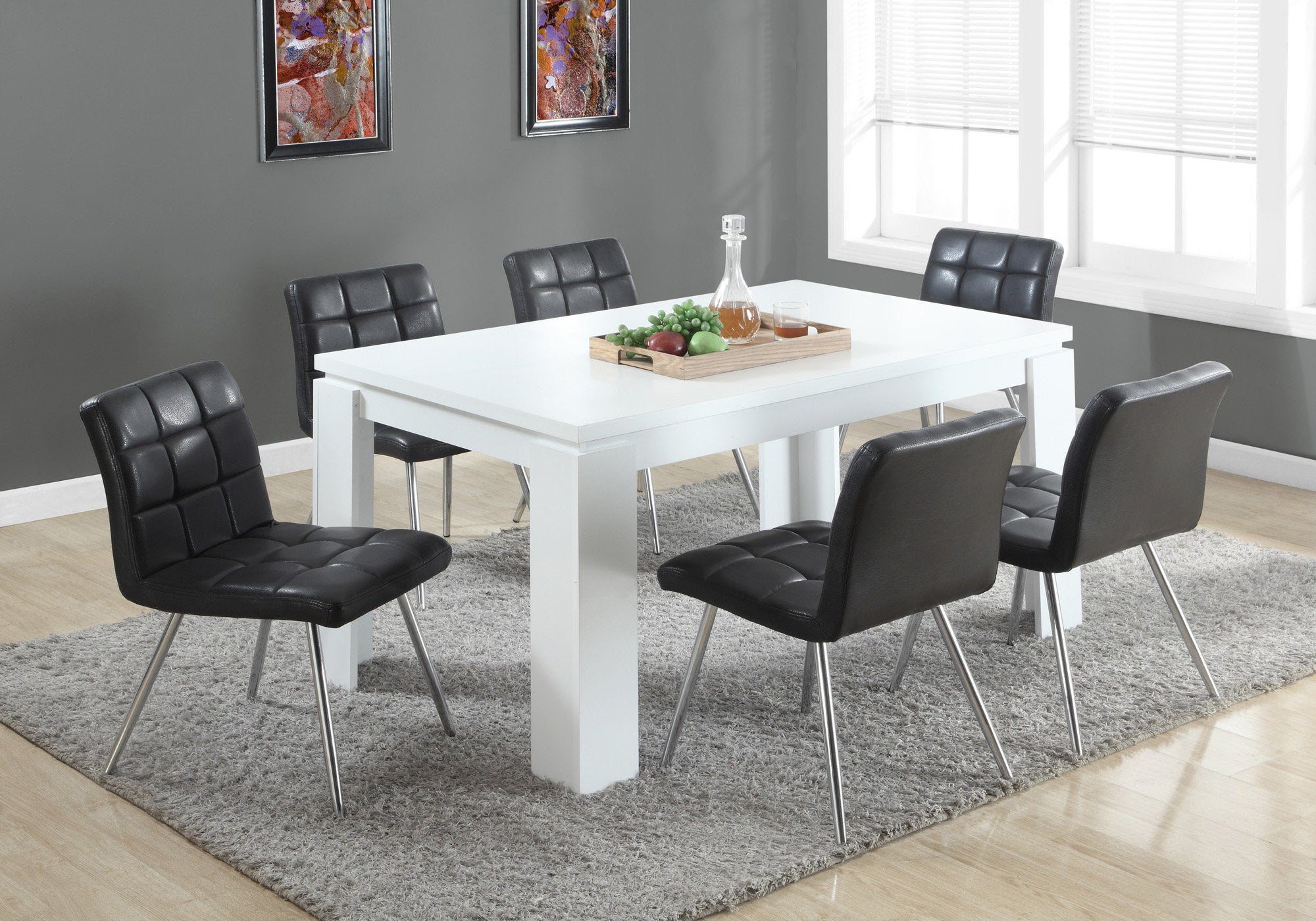 Dining Table, 60 Rectangular, Kitchen, Dining Room, Laminate, White, Contemporary, Modern