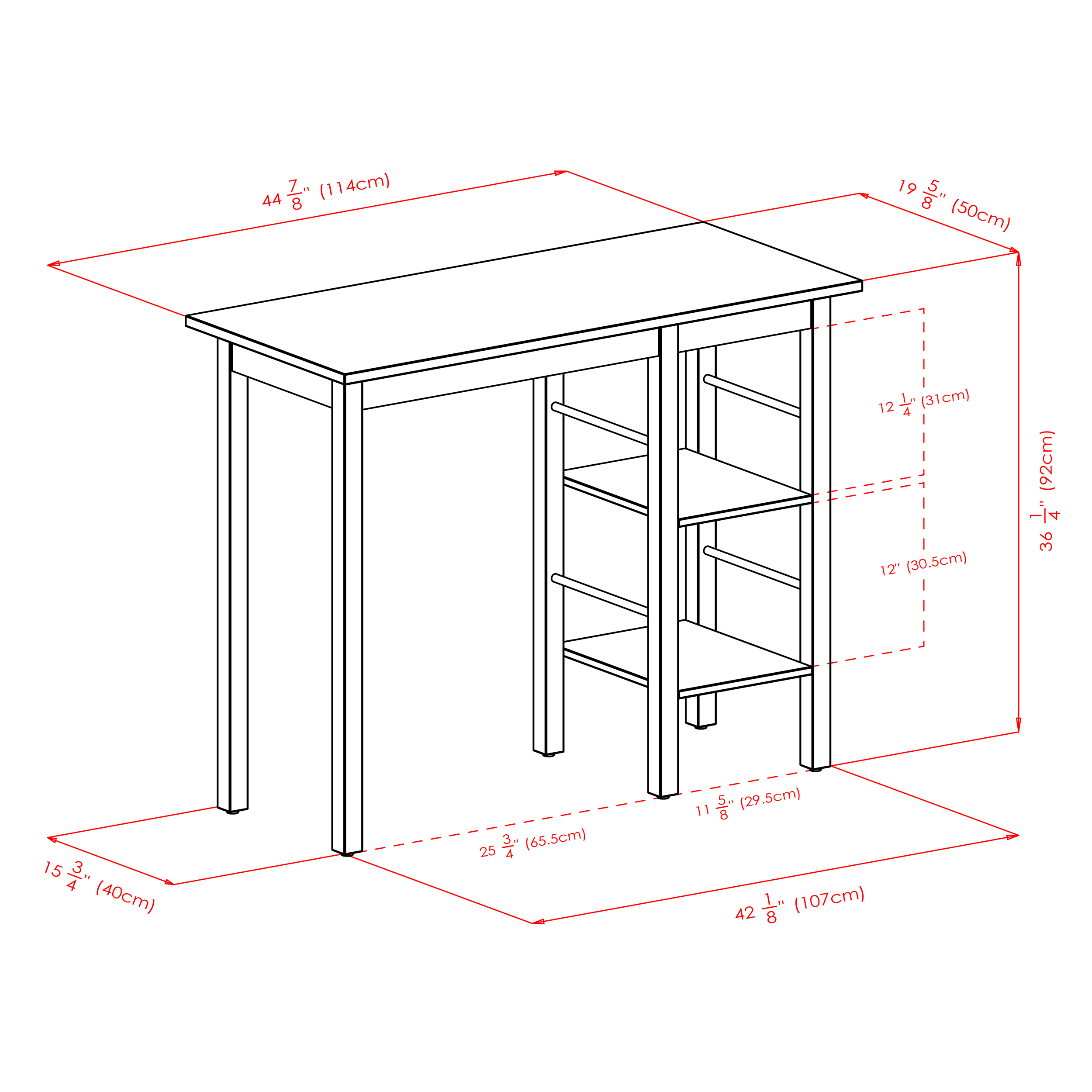 Winsome Wood Egan Breakfast Kitchen Island with Shelves， Walnut Finish