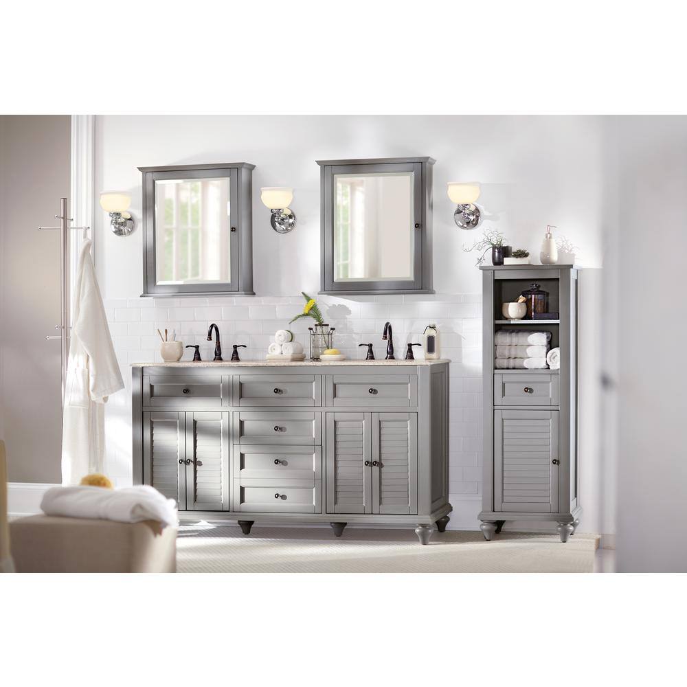 Home Decorators Collection Hamilton 61 in. W x 22 in. D Double Bath Vanity in Gray with Granite Vanity Top in Gray with White Sink 10806-VS61H-GR