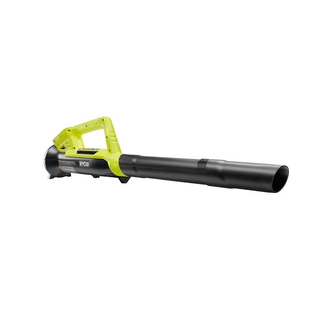 RYOBI ONE 18V 13 in Cordless Battery Walk Behind Push Lawn Mower and Leaf Blower with 40 Ah Battery and Charger