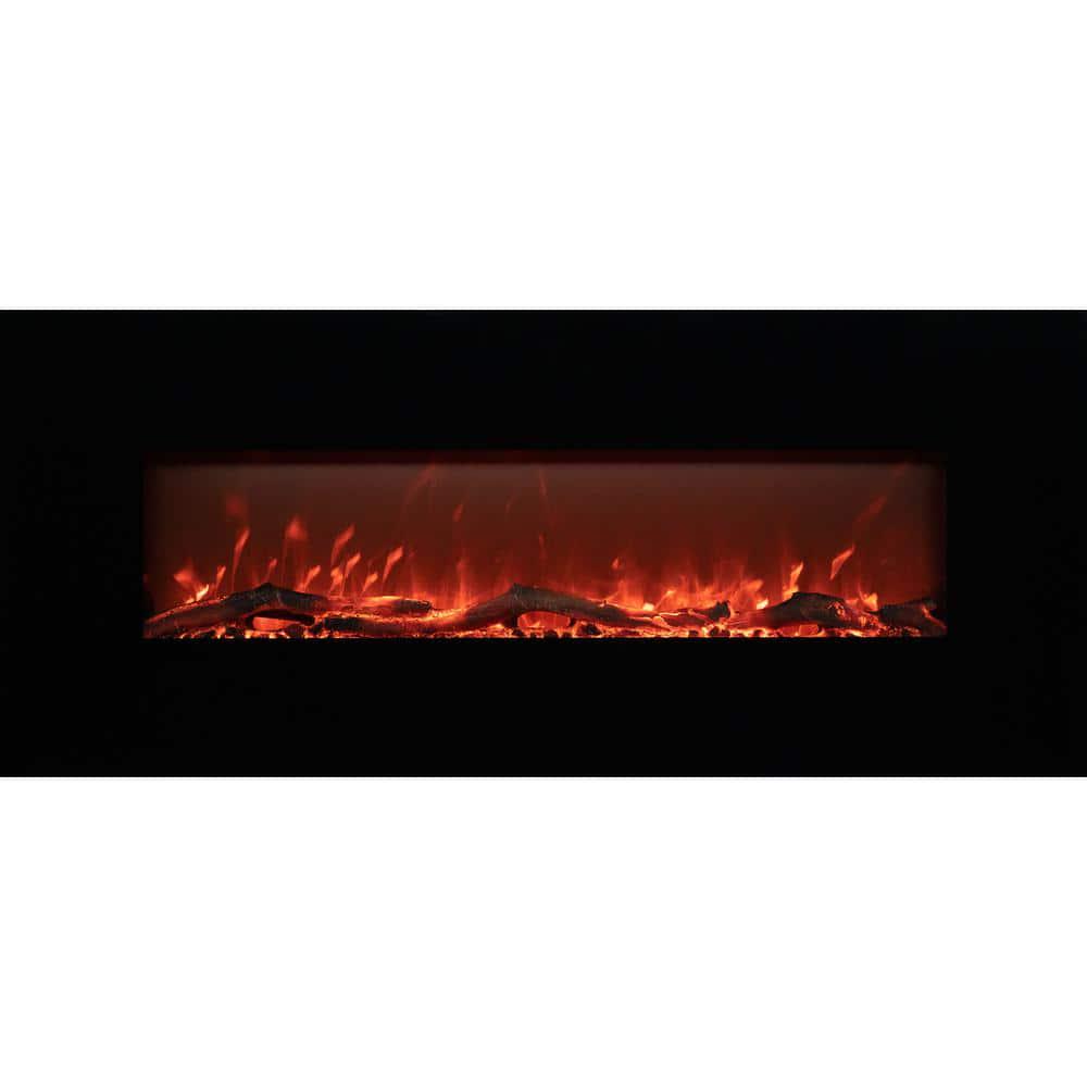 EdenBranch 50 in LED WallMounted Electric Fireplace with Log Wood Effect