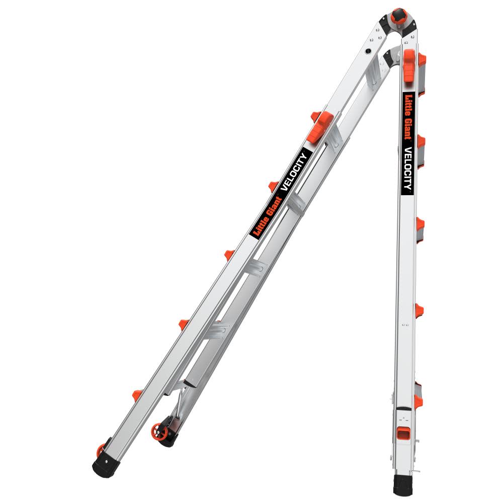 Velocity, Model 22 - ANSI Type IA - 300 lb Rated, Aluminum Articulated Extendable Ladder with Ratchet Levelers