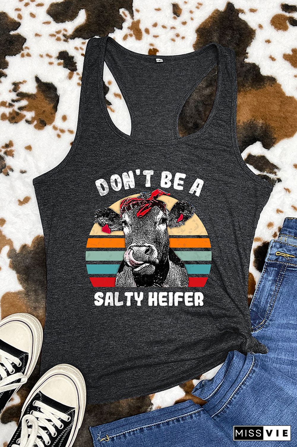 Don't Be A Salty Heifer Sleeveless Tank Top Wholesale