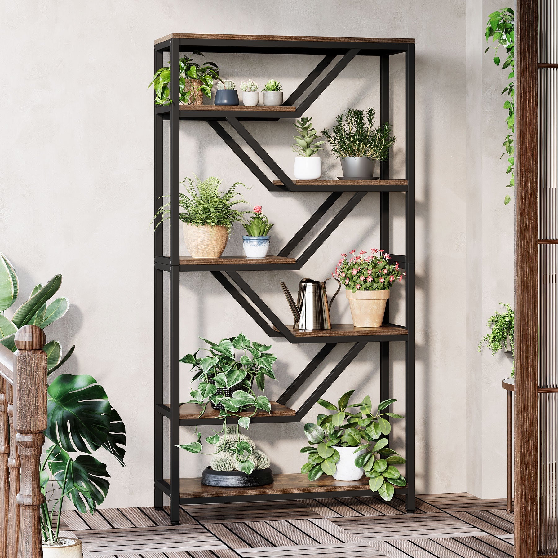 72 Bookshelf, 6-Tier Bookcase Etagere Open Storage Organizer