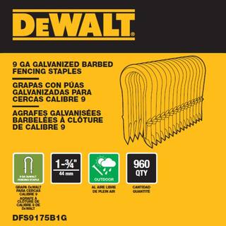 DW 1.75 in. x 9-Gauge Galvanized Barbed Paper Tape Fencing Staples (960 per Box) DFS9175B1G