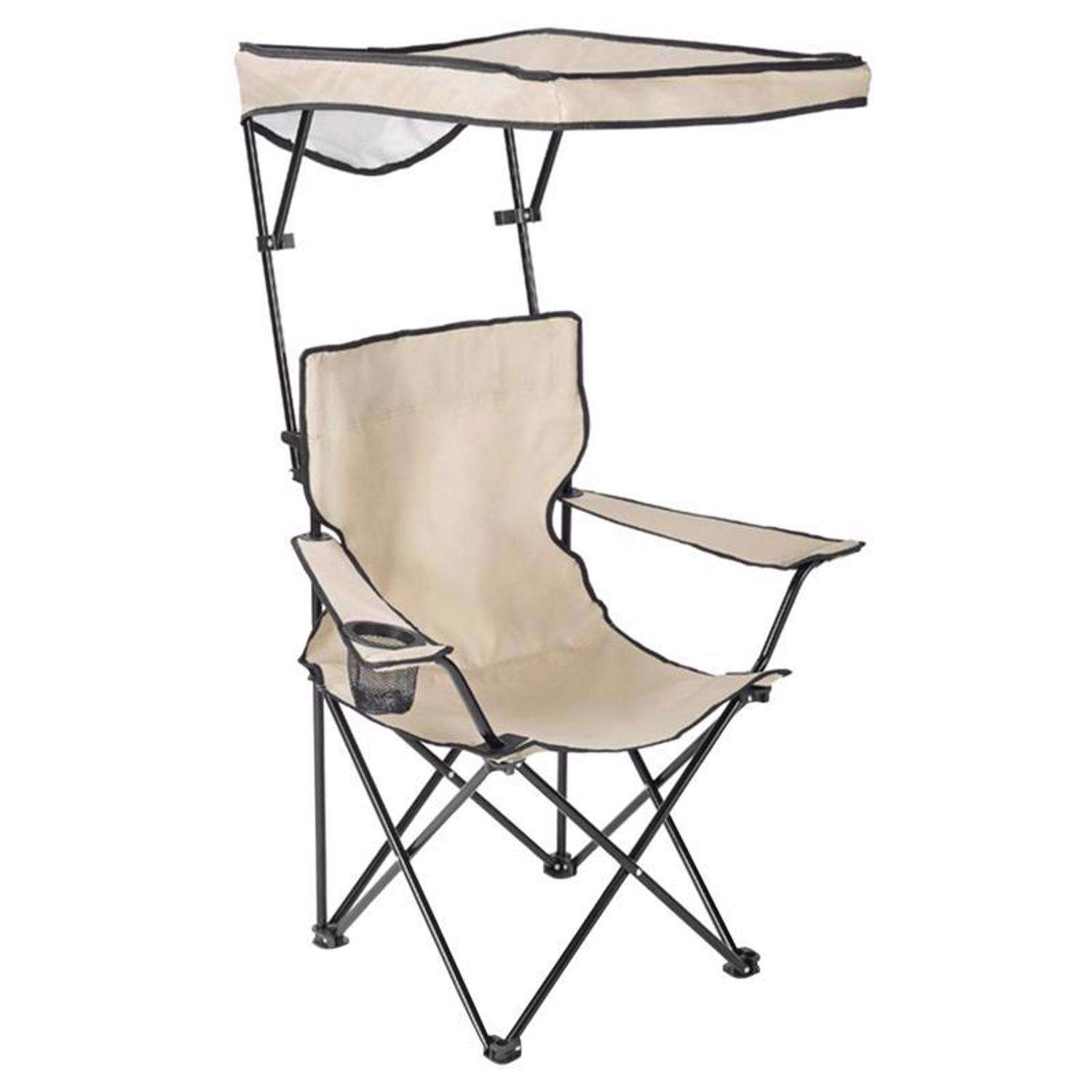 QuikShade Taupe Canopy Folding Quad Chair