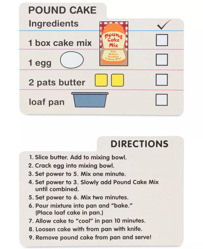 Melissa and Doug Melissa and Doug Wooden Make-a-Cake Mixer Set (11 pcs) - Play Food and Kitchen Accessories