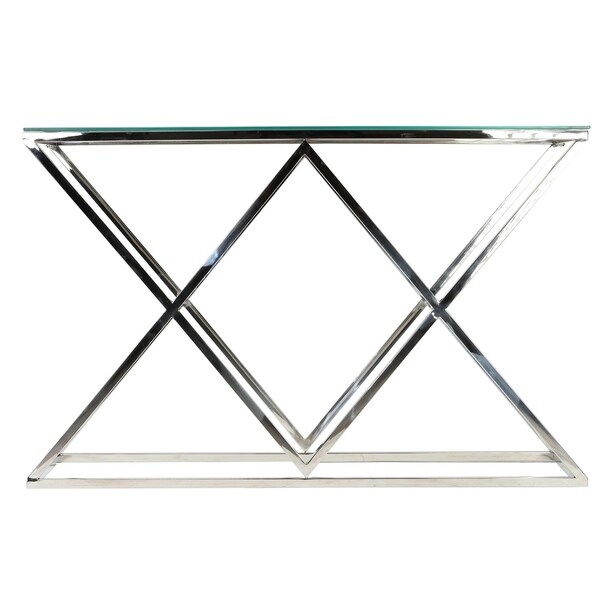 Cortesi Home Gwen Contemporary Glass Console Table