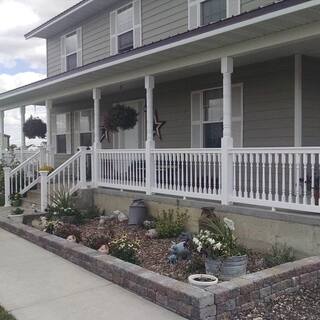 Weatherables Delray 3 ft. H x 6 ft. W White Vinyl Stair Railing Kit with Colonial Spindles WWR-THDD36-C6S