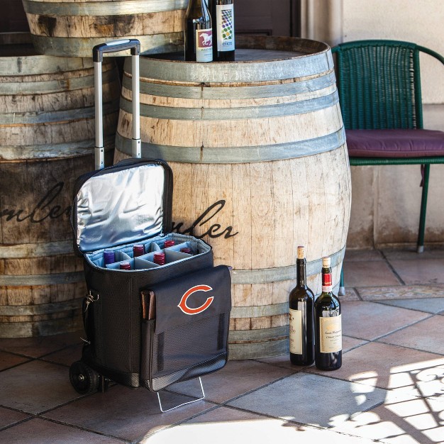 Nfl Chicago Bears Cellar Six Bottle Wine Carrier And Cooler Tote With Trolley