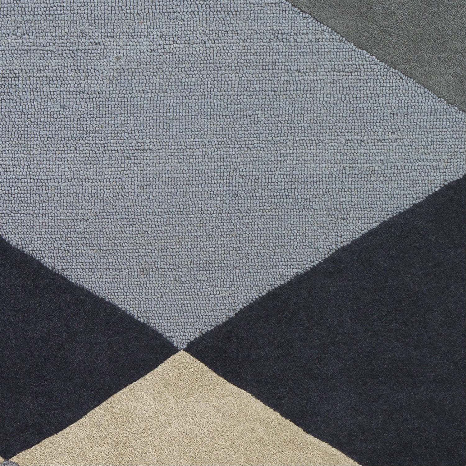 Kennedy Hand Tufted Rug in Navy, Taupe, Khaki, Charcoal, Denim