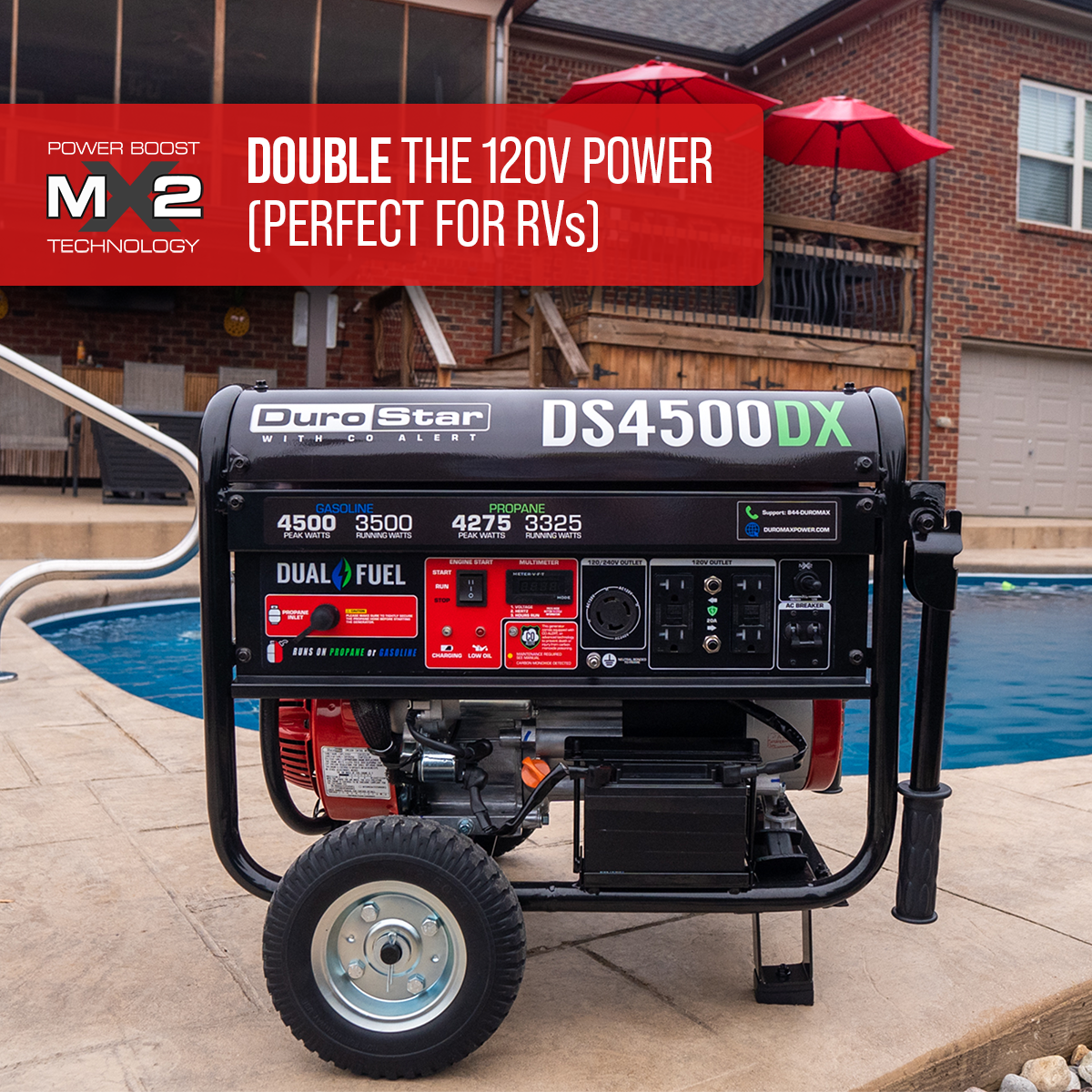 4,500 Watt Dual Fuel Portable Generator w/ CO Alert