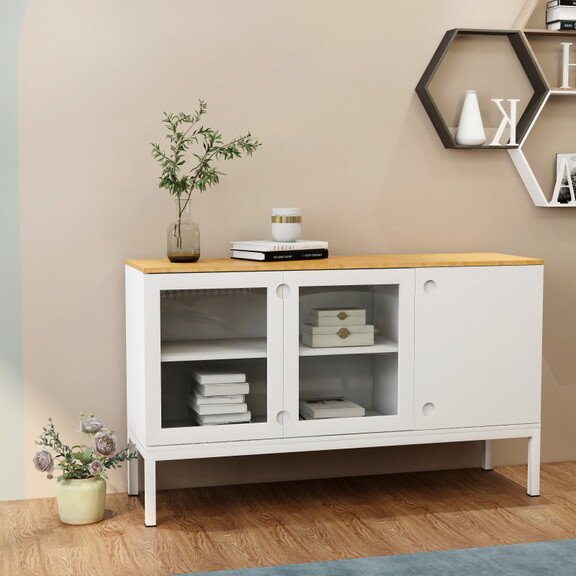 Dining sideboard with 2 glass doors in a semi circ...