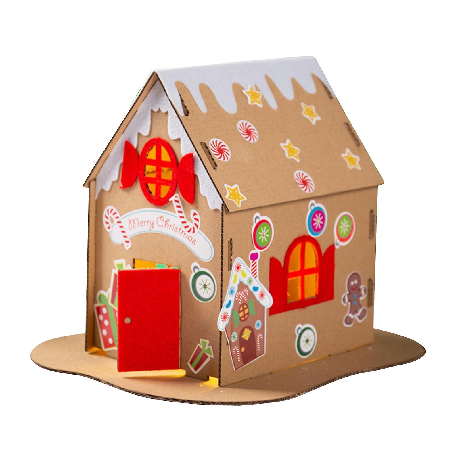 Christmas Cardboard House Kits Unassembly Cardboard House For Children Kids Style C