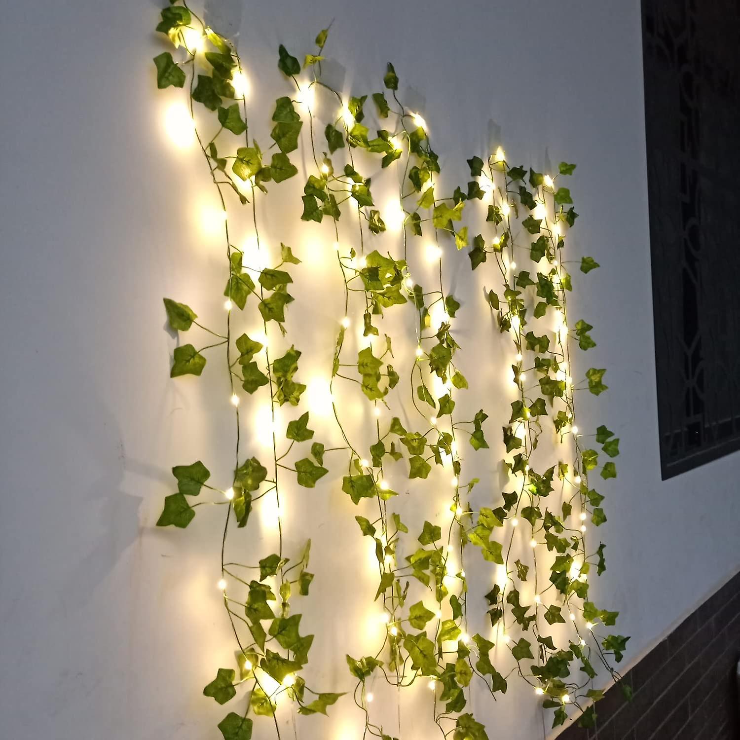 Vine String Lights， [1 Pack] Ivy Decor String Lights， Maple Leaf Garland Wreath Hanging Lamp With 20 Led， Fairy Night Lights For Home， Room， Bedroom，