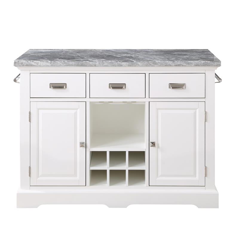 Steve Silver Zermatt White Kitchen Island