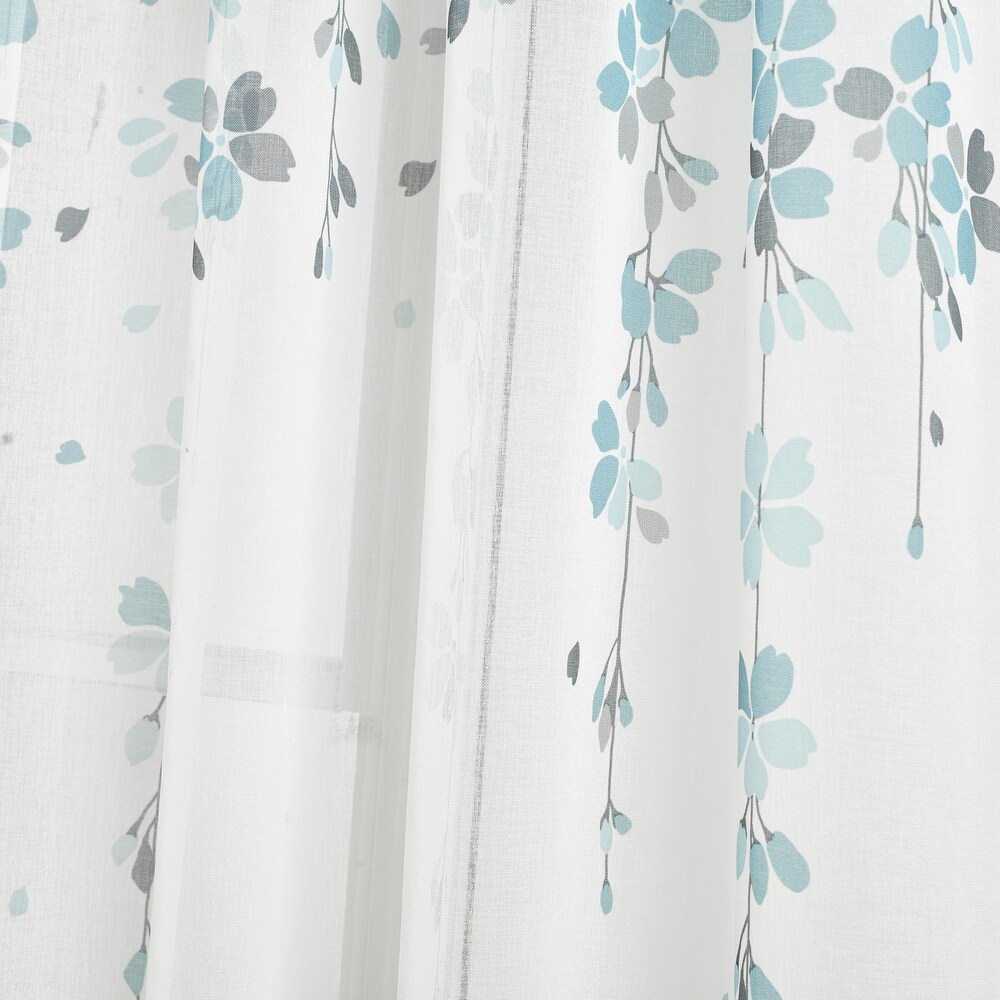 Lush Decor Weeping Flower Sheer Window Curtain Panel Pair   84\