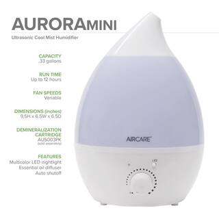 AIRCARE AURORAmini 0.33 Gal. Ultrasonic Humidifier for 360 sq. ft. AUV10AWHT