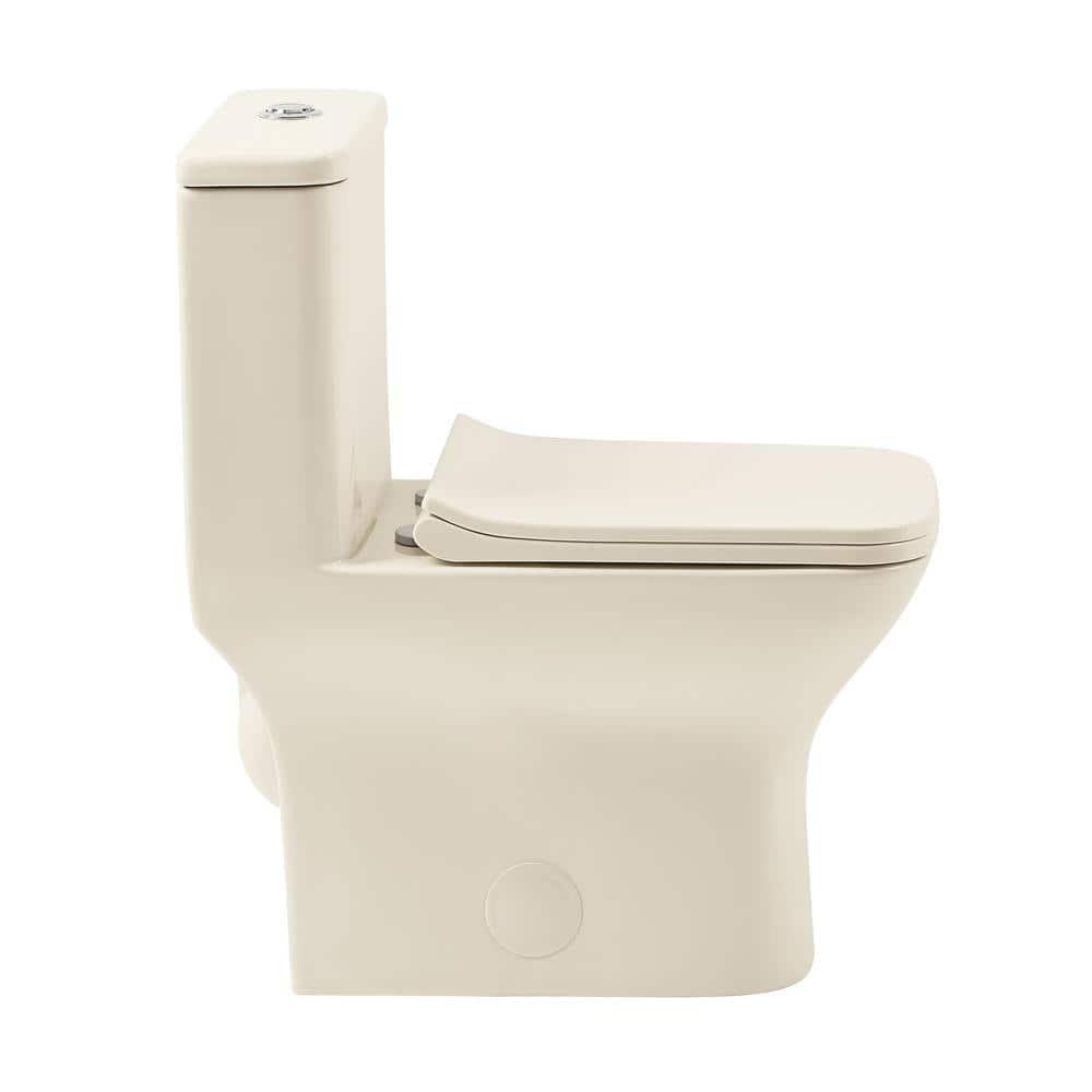 Swiss Madison Carre 1piece 1116 GPF Dual Flush Square Toilet in Bisque Seat Included