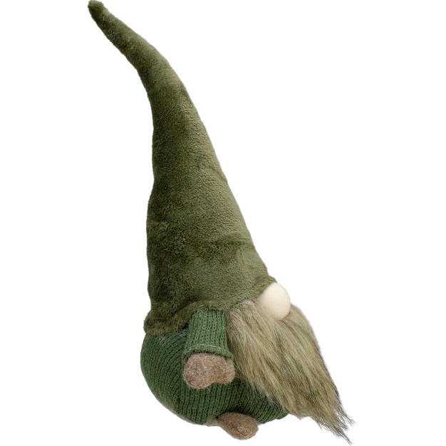 Green And Brown Sitting Gnome Christmas Tabletop Decor