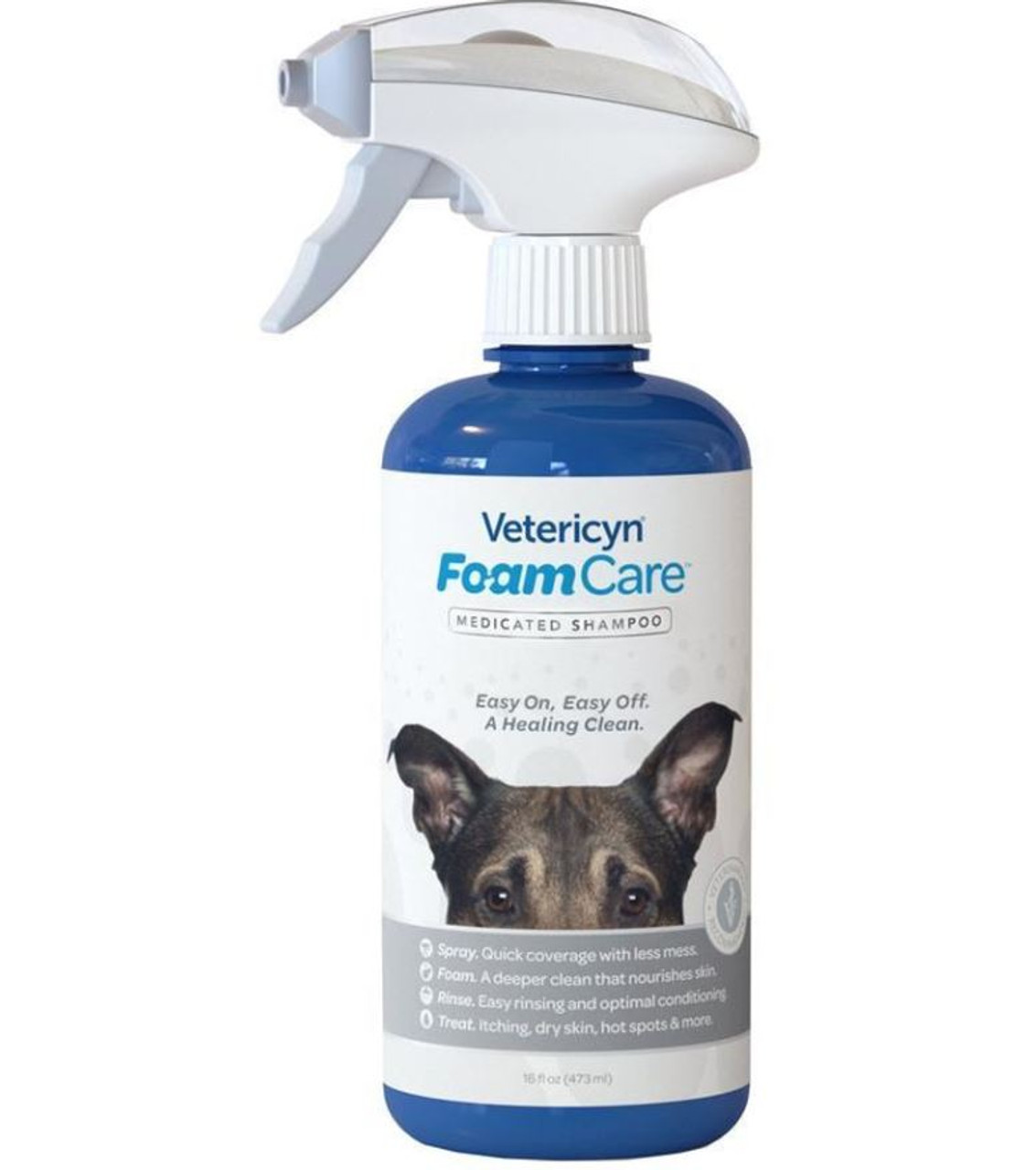 Vetericyn Foam Care Medicated Pet Shampoo， 16 Oz.