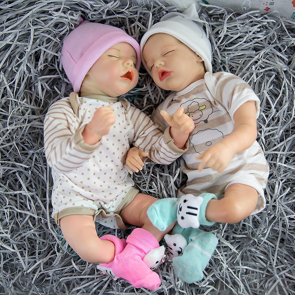 Reborn Baby Dolls， 1pcs 20 Inch/50cm Boy And Girl Twins Full Body Soft Silicone Newborn Baby Lifelike Reborn Dolls