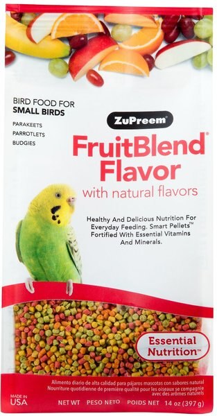 ZuPreem FruitBlend Flavor with Natural Fruit Flavors Daily Small Bird Food